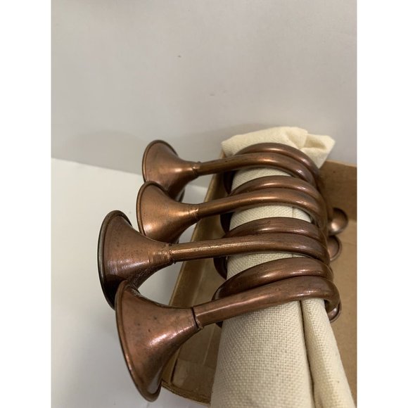 Bugle Trumpet Napkin Rings Hofburg Interiors Set of 4 - Picture 8 of 12